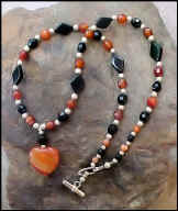 Carnelian Agate Heart Necklace