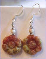 Autumn Jasper Flower Earrings