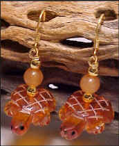 Amber Turtle Earrings