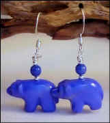 Lapis Howlite Bear (dyed