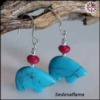 Turquoise Zuni Bear /coral