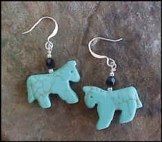 Turquoise Horse black bead