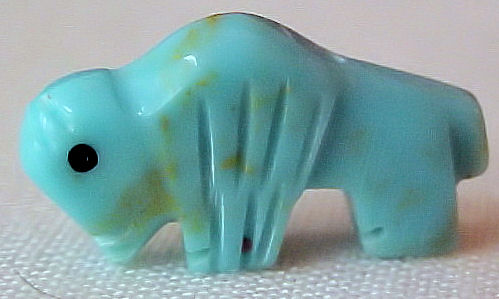 Turquoise block Buffalo Bead
