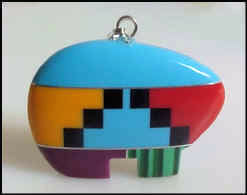 nlaid Zuni Bear #B Pendant 