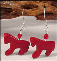 Red Horse Earrings