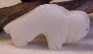 White Serpentine Stone Buffalo Bead