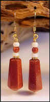 Goldstone Taper Point Earrings