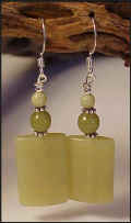 Olive Jade Rectangle Earrings