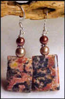 Leopardskin Jasper Rectangle Earrings