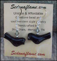Black Onyx Birds in silver