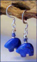 Small Lapis Howlite Zuni Bears 0805zb1 