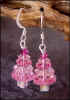 Pink Rose Christmas Tree Earrings #17 