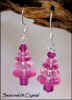 Pink Rose Christmas Tree Earrings #17 