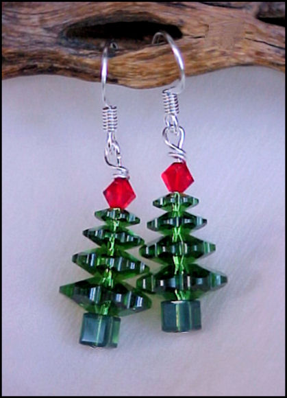 Swarovski Crystal Christmas Tree Earrings