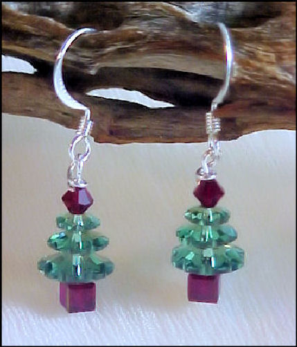 Swarovski Crystal Christmas Tree Earrings 