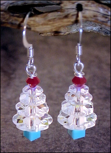 Swarovski Crystal Christmas Tree Earrings 
