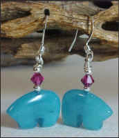 Candy Jade Zuni Bear /fuschia