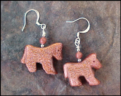 Goldstone Horse Silver