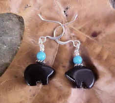 Mini Black Zuni�Bear 0418zb3-TQ bead
