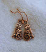 Copper TierraCast Spiral Kitty Cat earrings 0109C