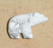 White Howlite Bear Pendant Bead