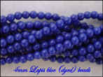 4mm Lapis Blue Beads