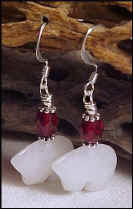Snow Jade Zuni Bear earrings