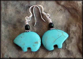Turquoise Magnesite zuni bears�Large 22mm