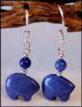 Small Lapis Howlite Zuni Bear